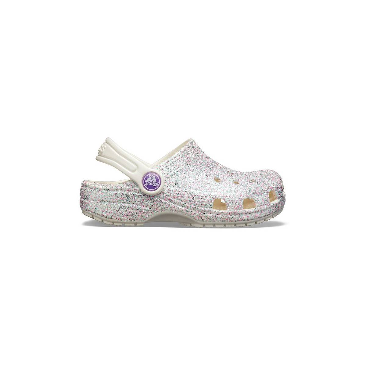 Crocs Zuecos de niños Classic Glitter T - Silver Glitter