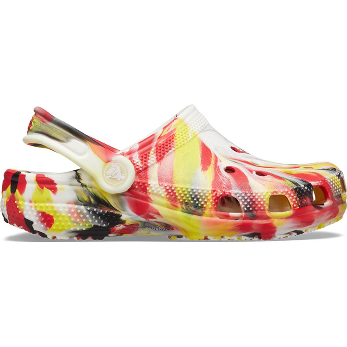 Crocs Zuecos de niños Classic Glow Marbled K - Varsity Red/Multi