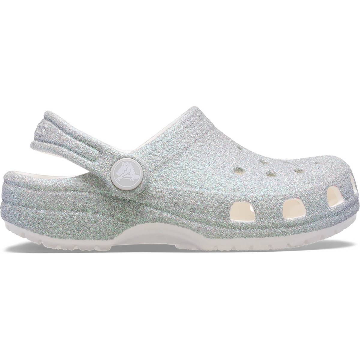 Crocs Zuecos de niños Classic Iridescent Glitter T - White