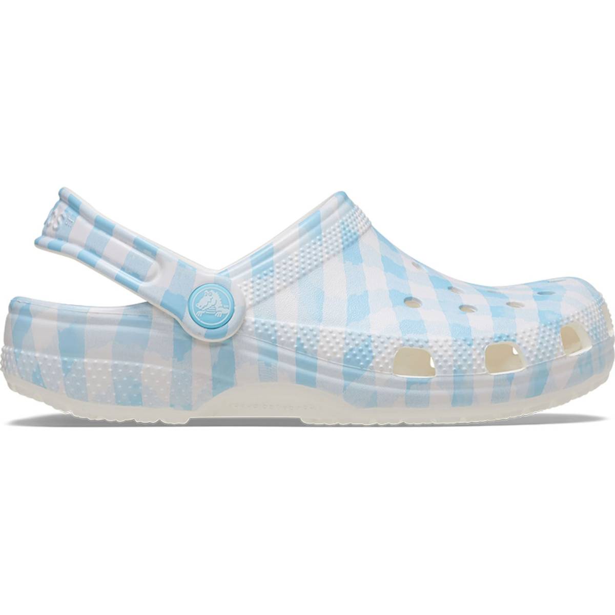 Crocs Zuecos de niños Classic Gingham K - White/Blue
