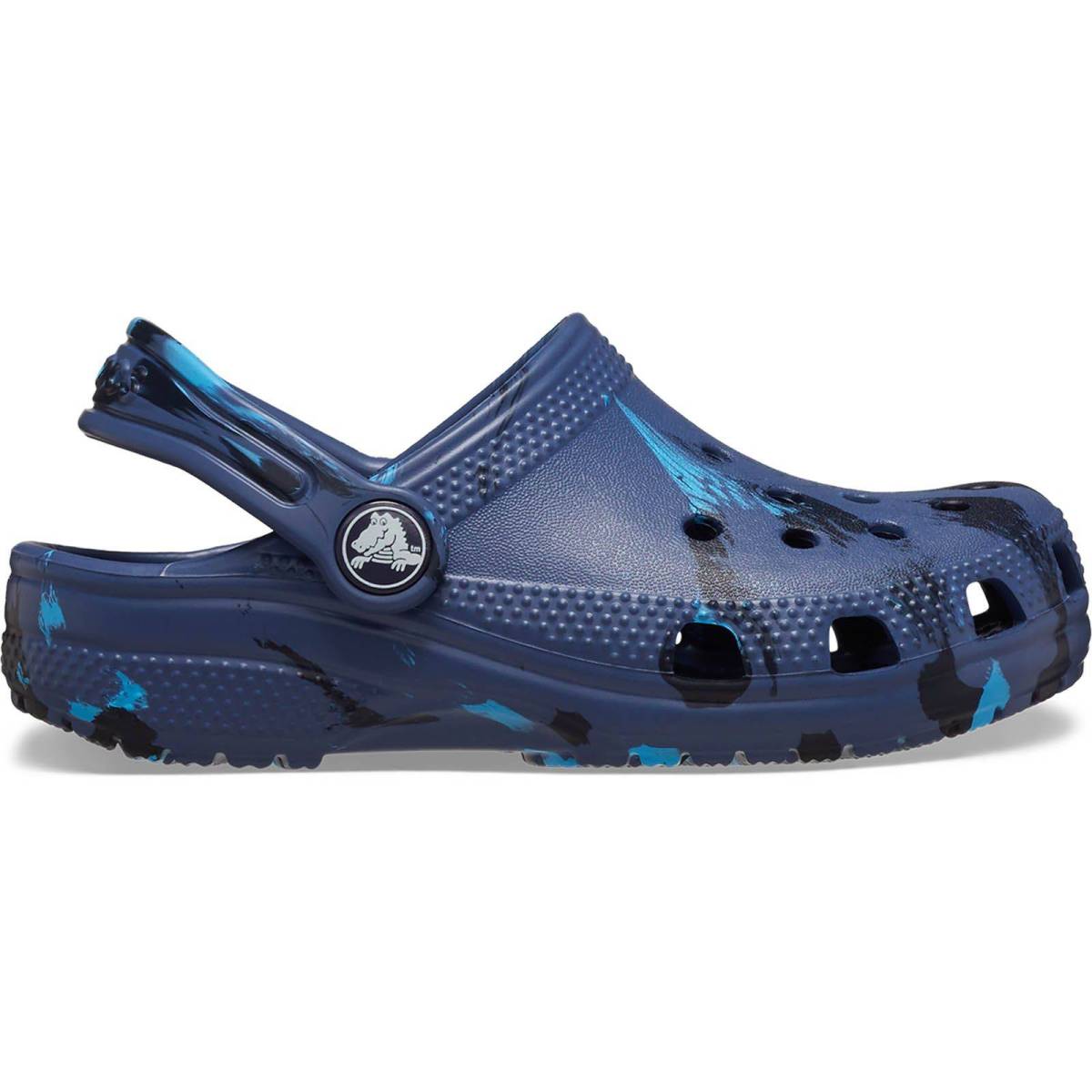 Crocs Zuecos de niños Classic Marbled T - Navy/Turbo Teal