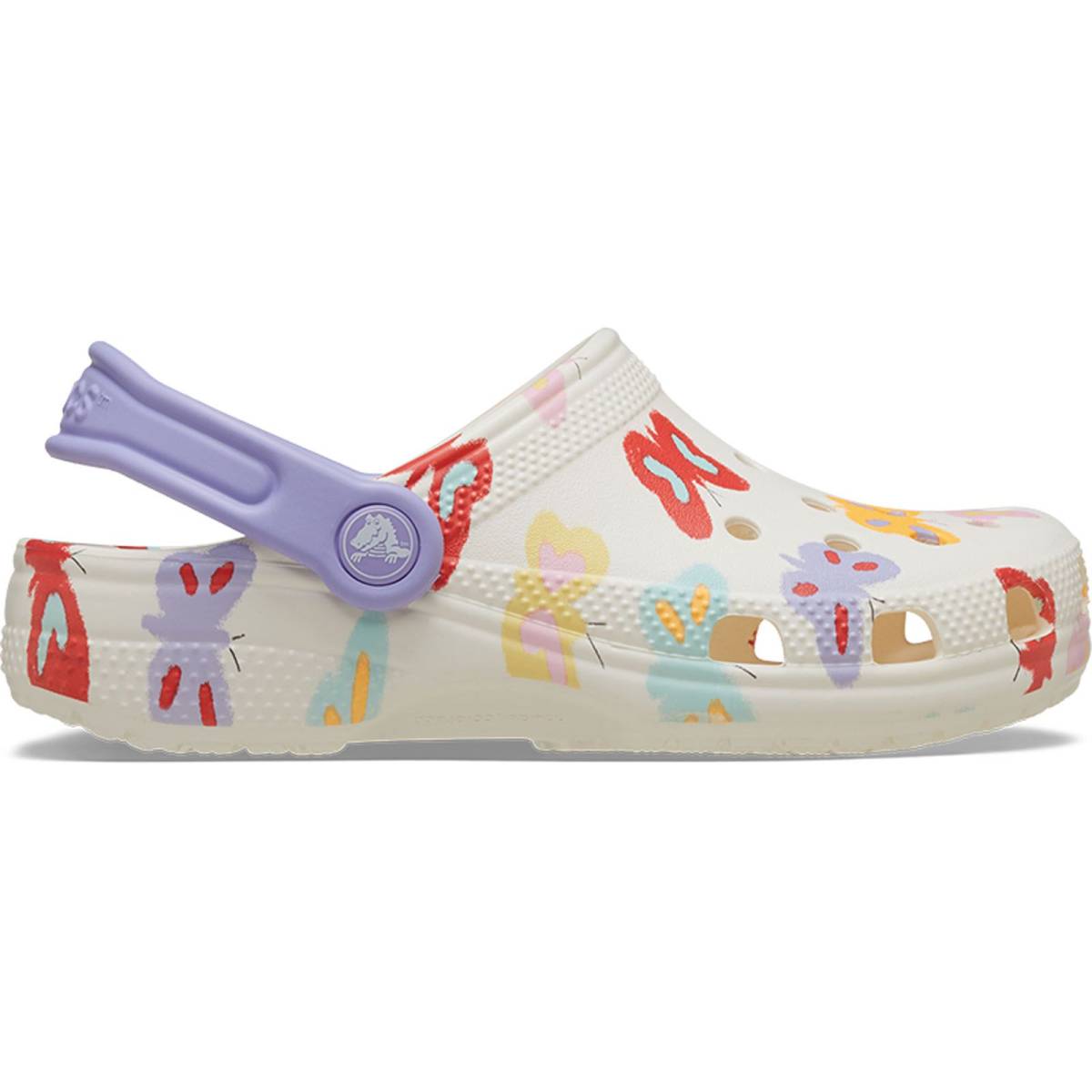 Crocs Zuecos de niños Classic Butterfly Graphic K - Chalk