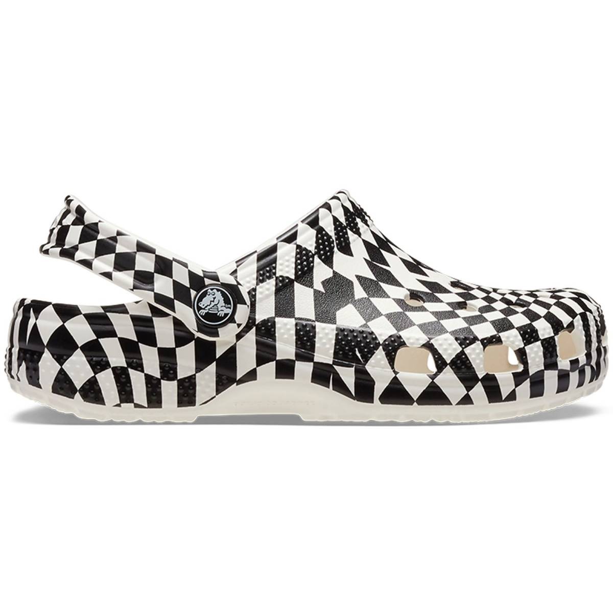 Crocs Zuecos de niños Classic Warped Checker K - White/Black