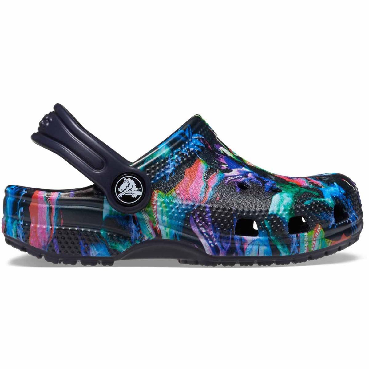 Crocs Zuecos de niños Classic Dino T - Deep Navy/Multi