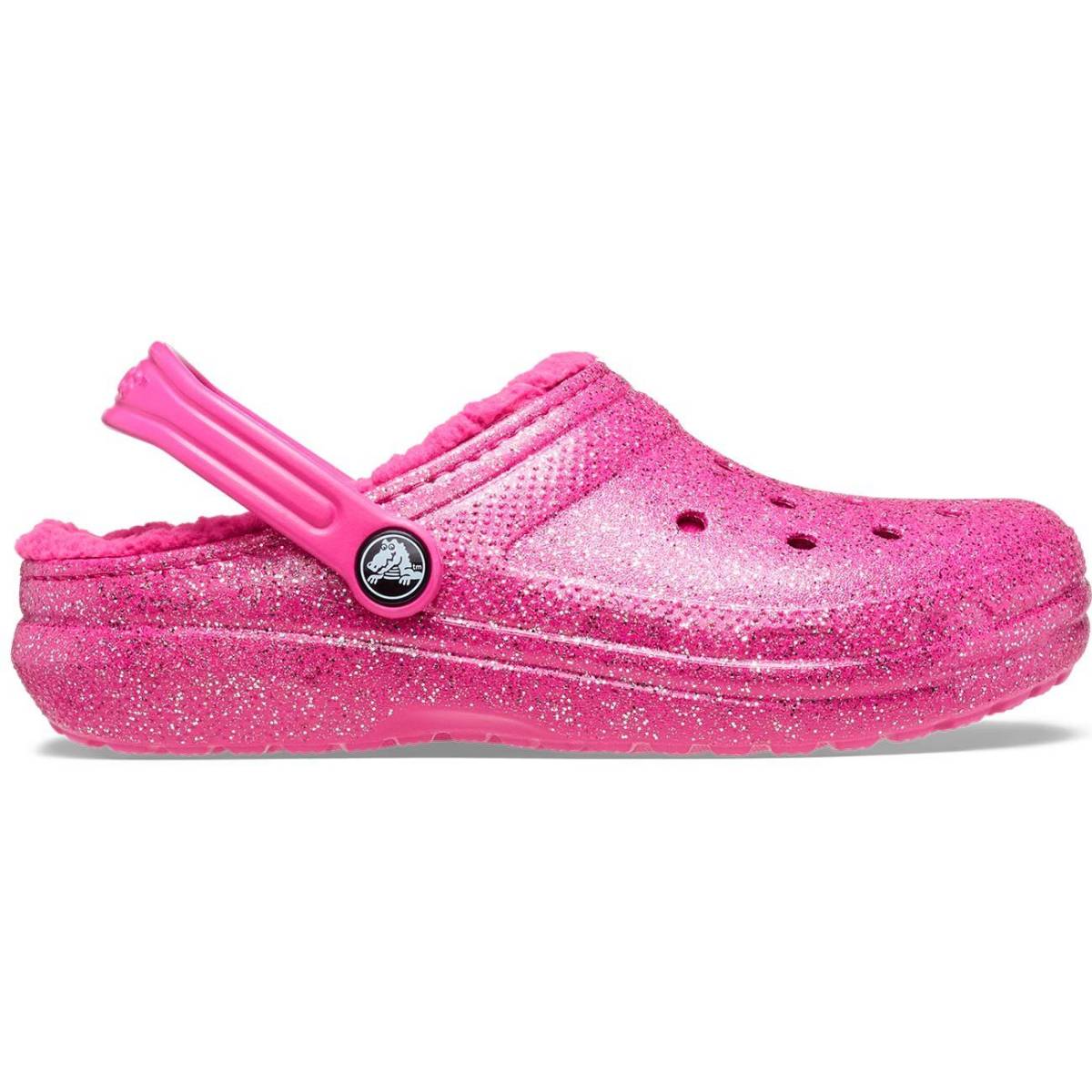 Crocs Zuecos de niños Classic Lined Glitter Clog T - Frosted Glitter
