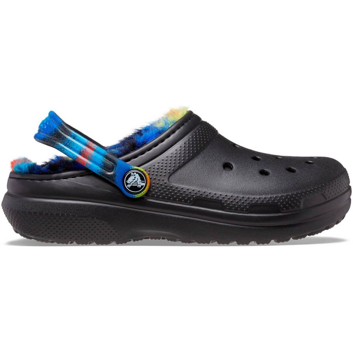 Crocs Zuecos de niños Classic Lined Spray Dye Clog T - Black/Multi
