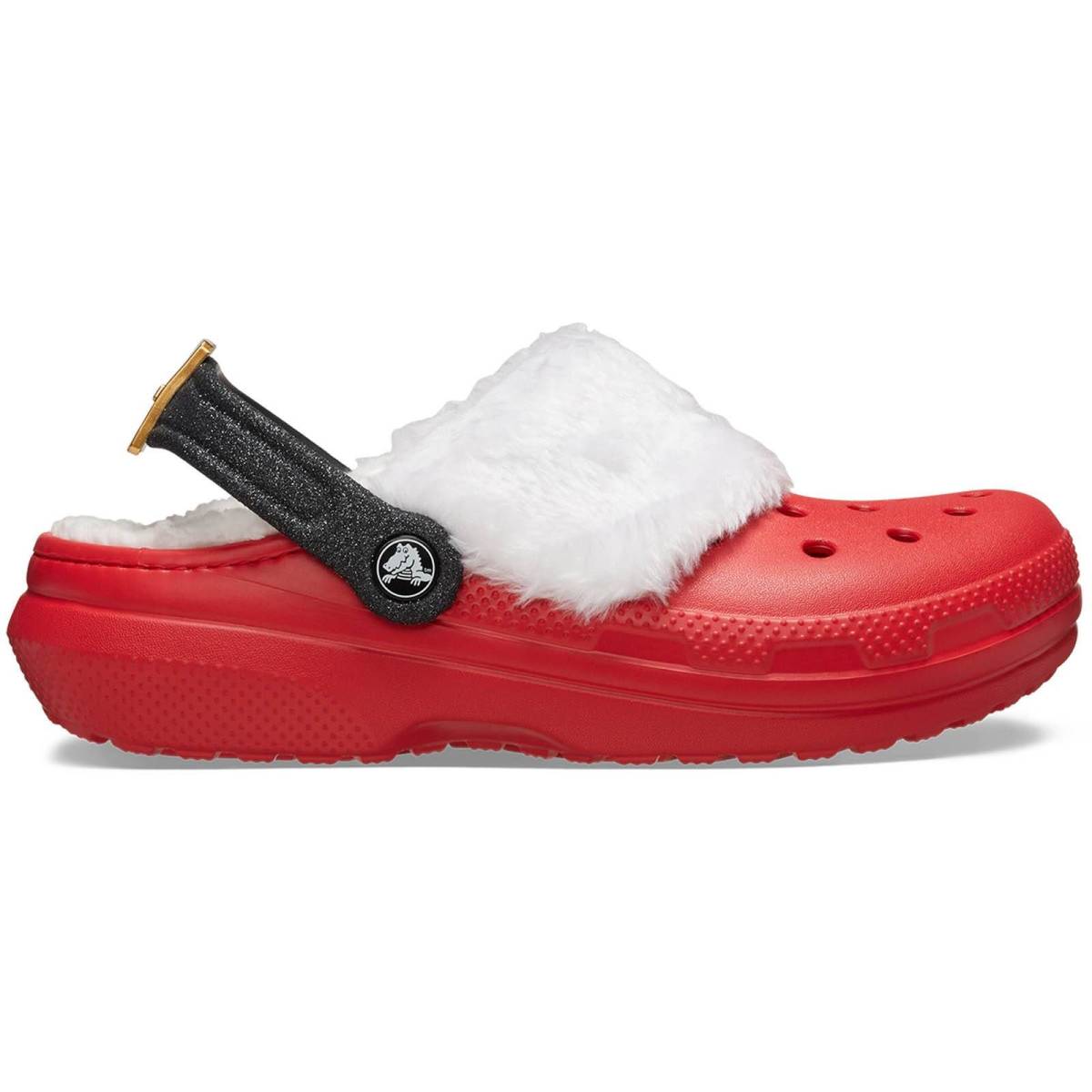 Crocs Zuecos unisex Classic Lined Santa U - Varsity Red/Multi