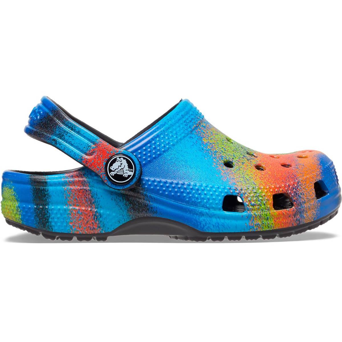 Crocs Zuecos de niños Classic Spray Dye Clog T - Black/Multi
