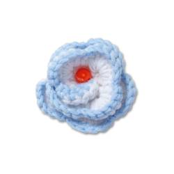 Floral de crochê azul claro