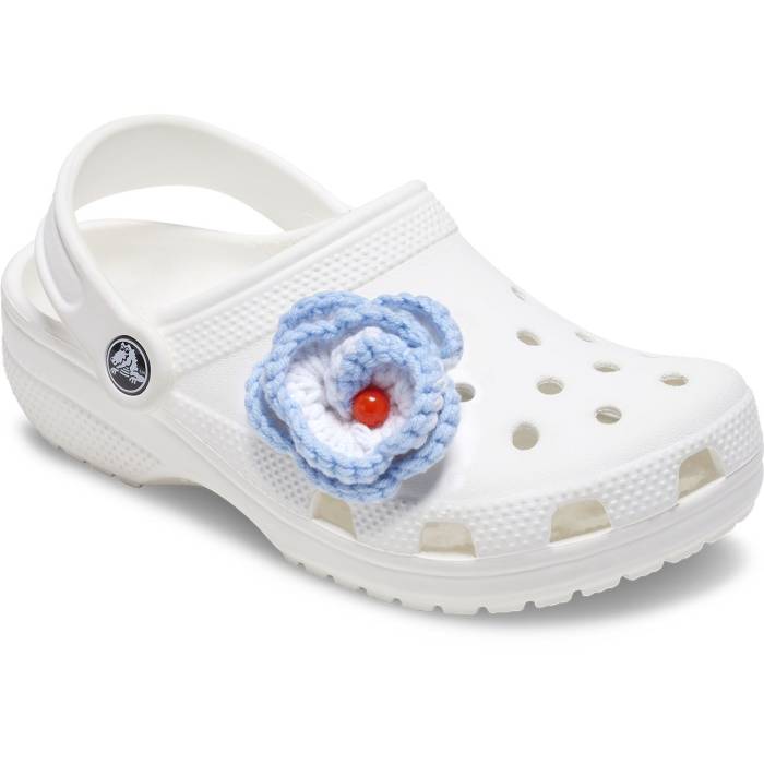 Floral de crochê azul claro