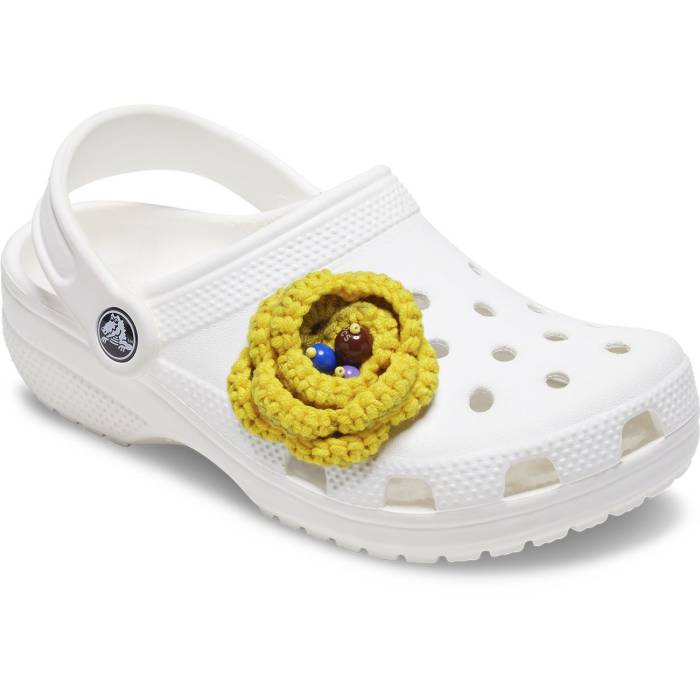 Floral de crochê amarelo