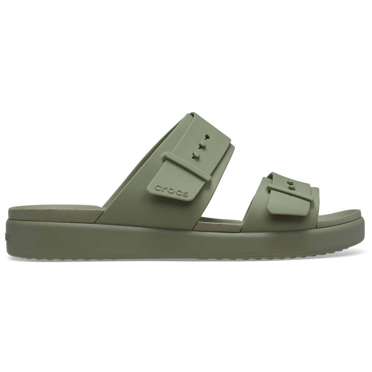 Crocs Sandalias de mujer con hebillas Brooklyn Buckle Low W - Latte