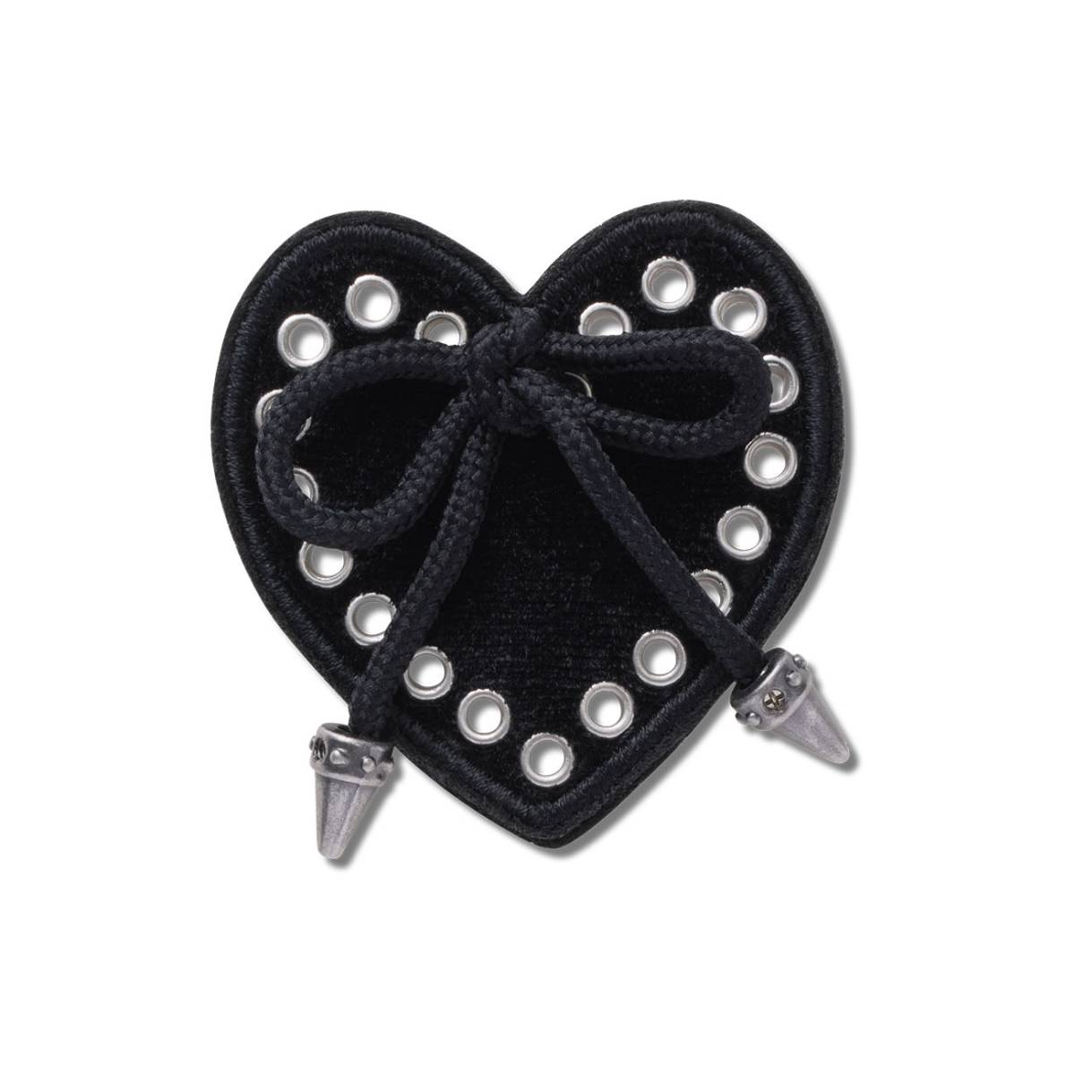 Crocs Corazón negro con lazo