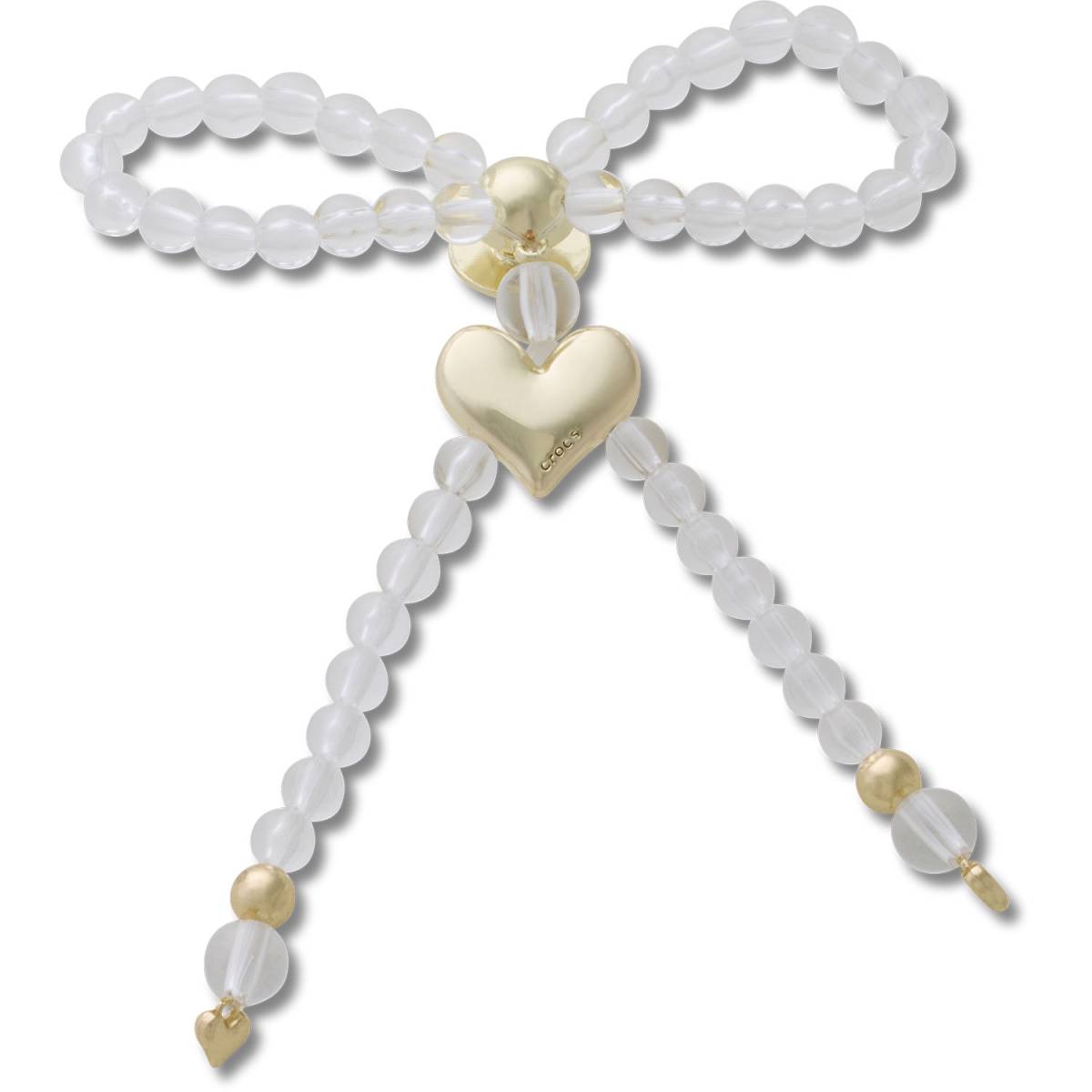 Crocs Beaded Bow with Gold Heart