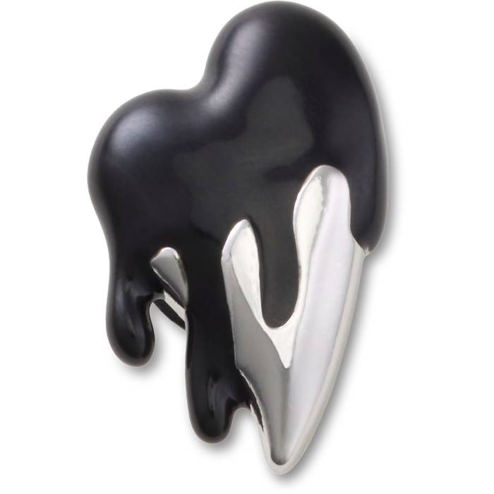 Corazón esmaltado plata y negro