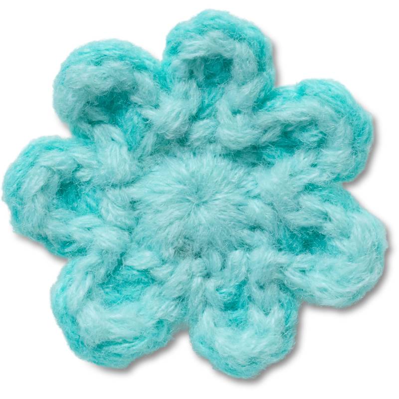 Flor azul de ganchillo