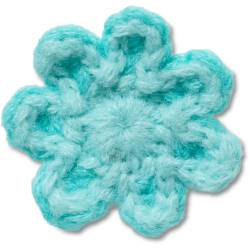 Flor azul de ganchillo
