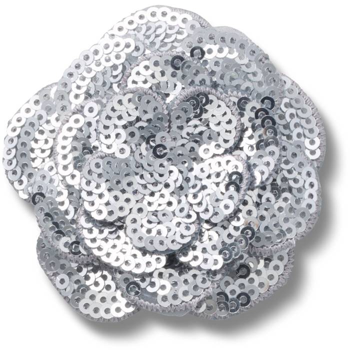Flor de lentejuelas plateada