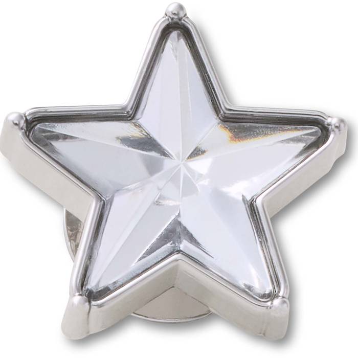 Estrella brillante plateada con gema