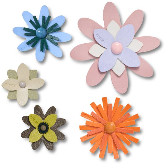 Pack 5 Floral de cuero sintético