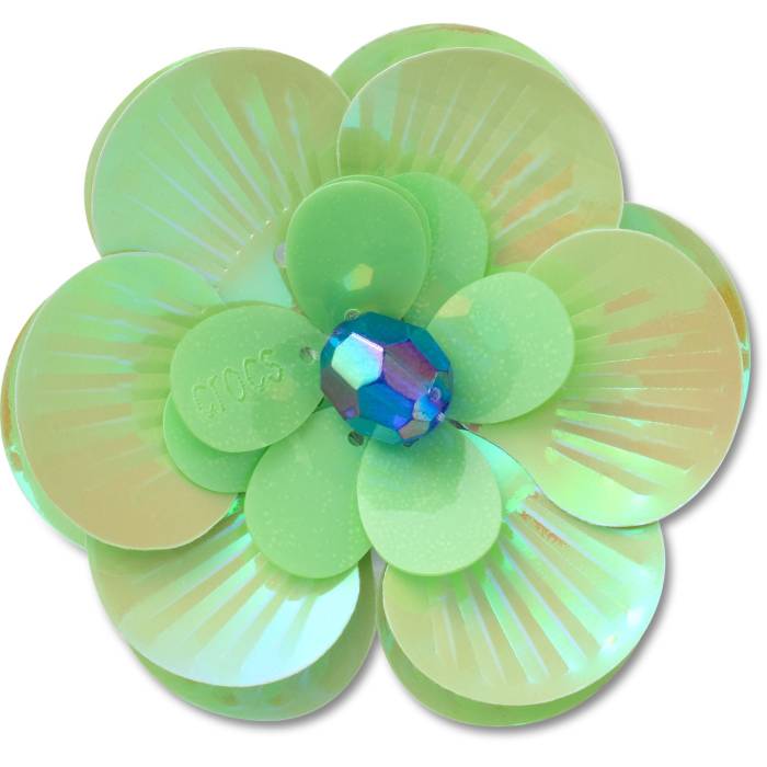 Flor verde de lentejuelas
