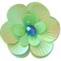 Flor verde de lentejuelas