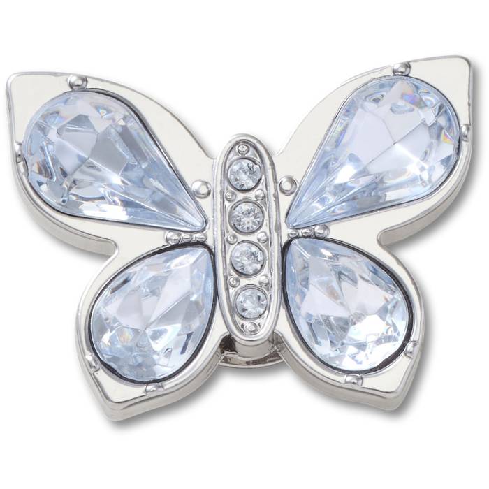 Mariposa plateada con gema