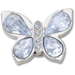 Mariposa plateada con gema