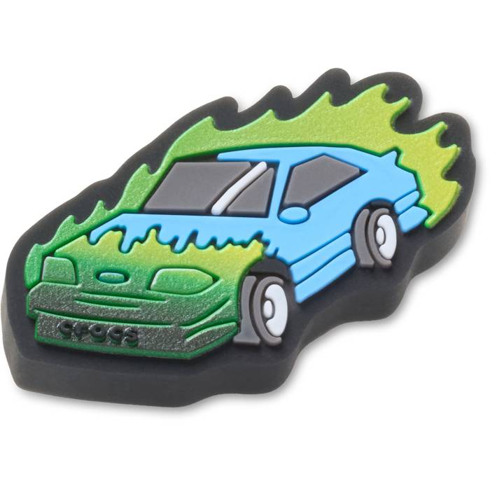 Coche de carreras de fuego con luz