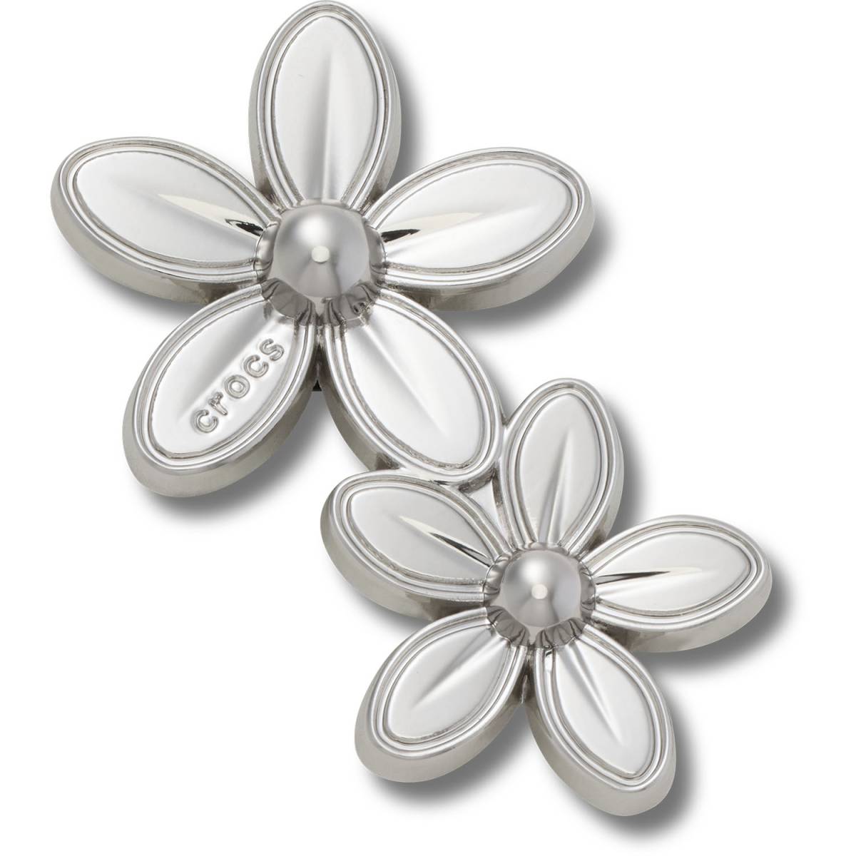 Crocs Racimo doble de flores plateadas