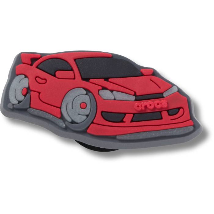 Coche de carreras urbano rojo fosforescente
