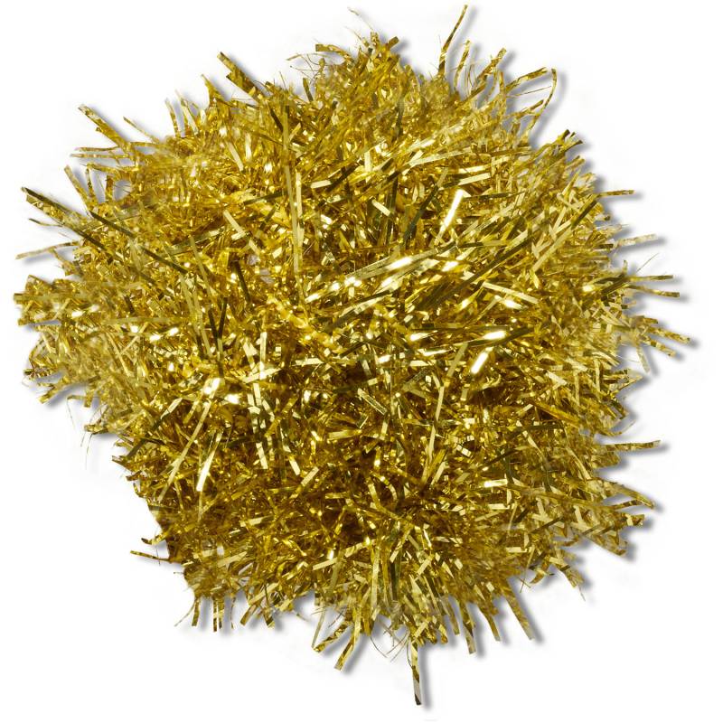 Pompón de oropel dorado