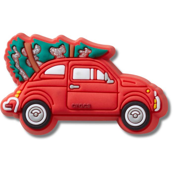 Coche rojo con árbol de Navidad