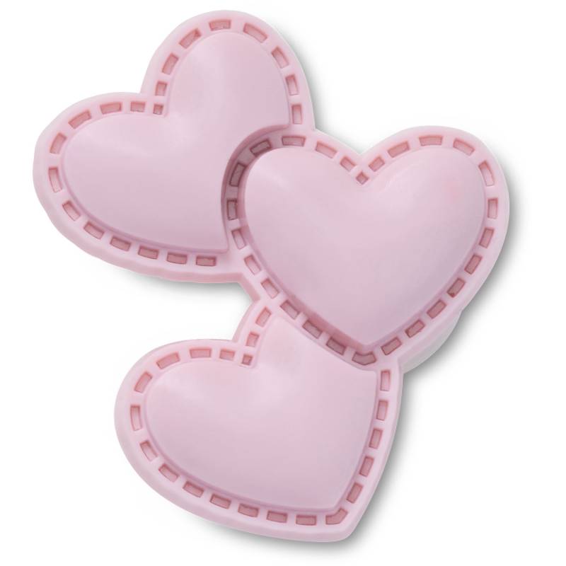 Triple corazón rosa metálico