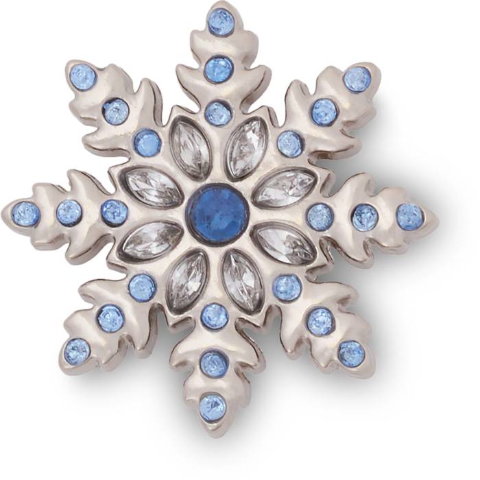 Copo de nieve plateado con gemas azules